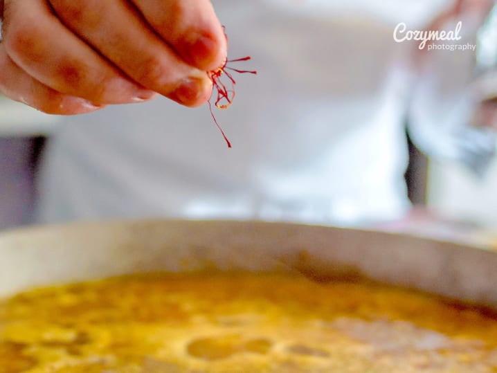 chef cooking homemade paella