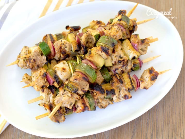 chicken and vegetable kebabs