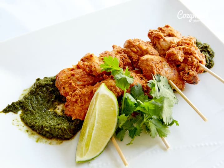 chicken paneer and lamb kebab tikka