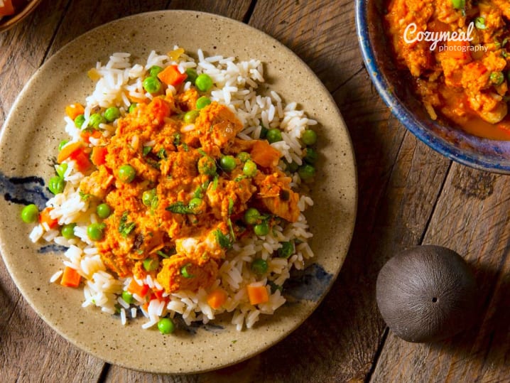 chicken tikka masala with Punjabi Rice