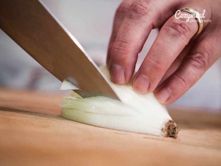 chopping onion