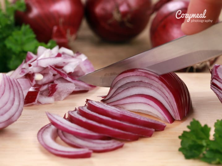 chopping onion