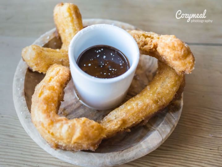 churros and chocolate on a food tour in barcelona