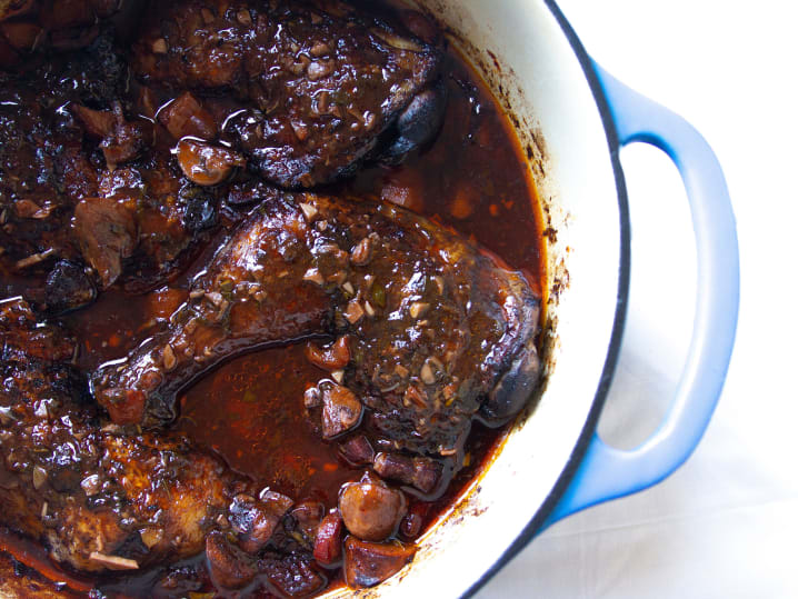 cooking Coq au Vin