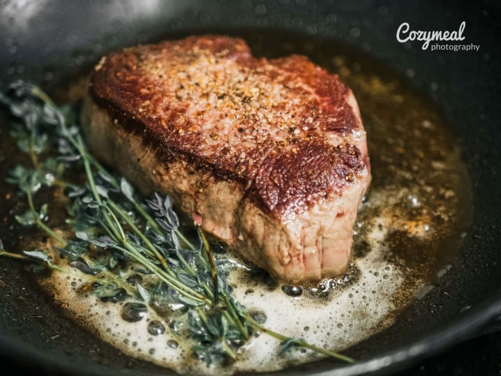 searing steak