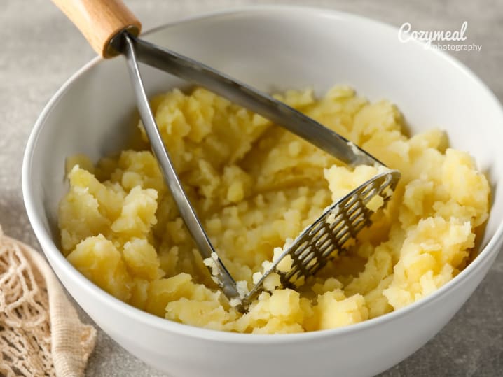 mashing potatoes
