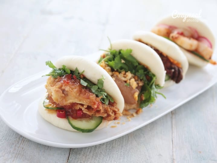 chicken and mushroom bao buns