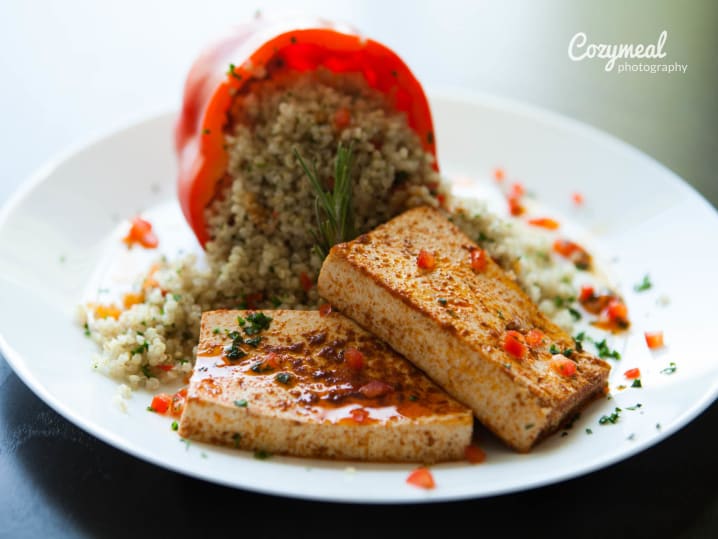 Tofu with quinoa