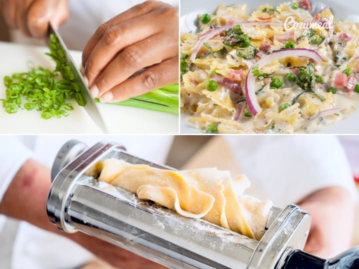 Farfalle pasta making