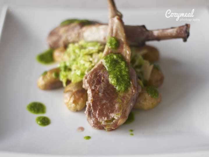 Pan-seared lamb chops