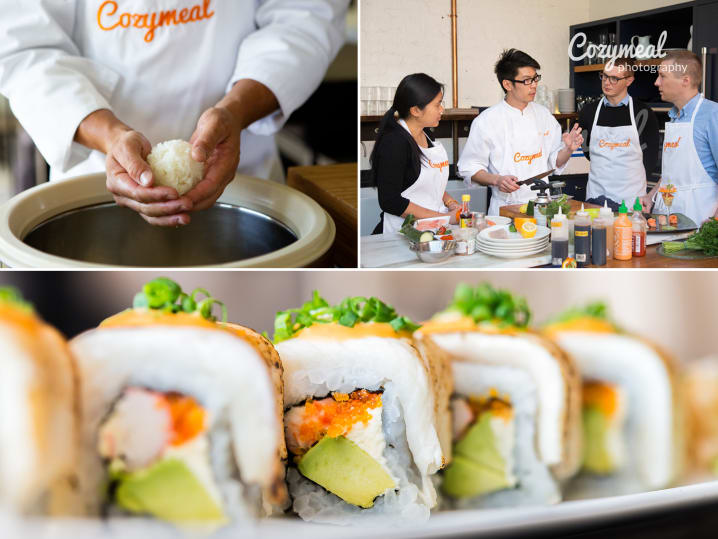 TBA Sushi Class   tuna and crab sushi