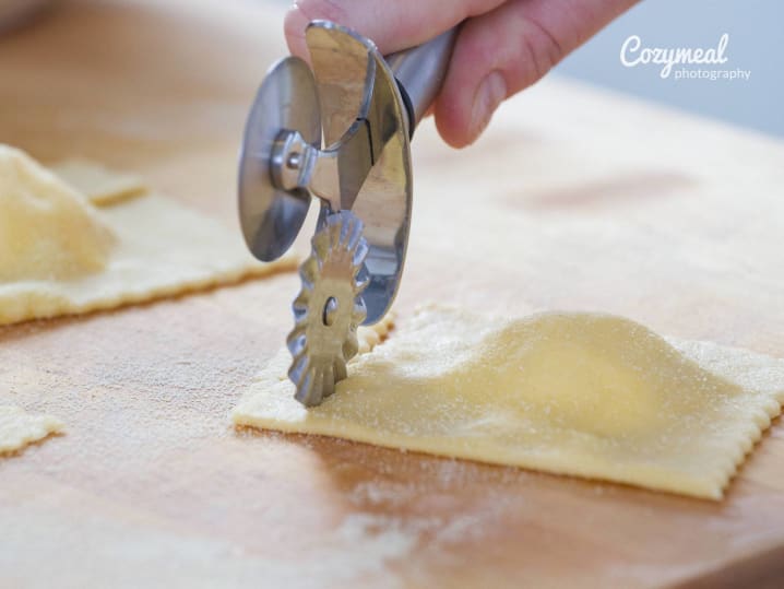 cutting ravioli