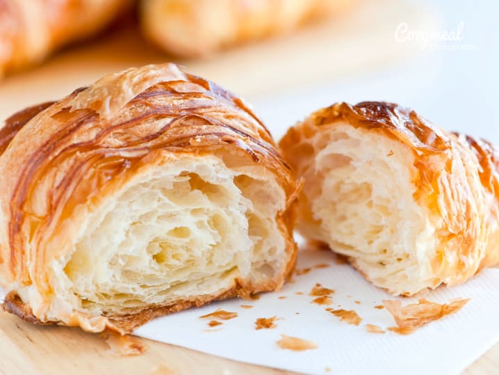 the inside of a croissant
