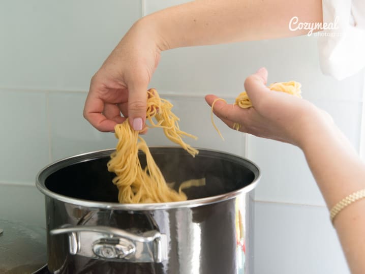 cooking spaghetti