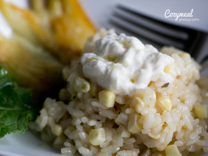 corn stock risotto