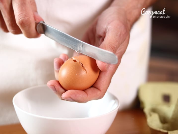 cracking eggs