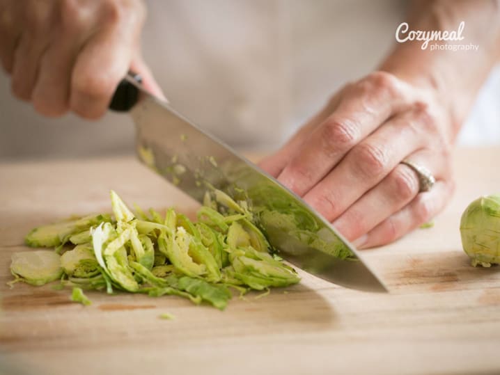 cutting Brussels Sprouts