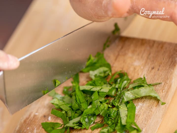 cutting basil