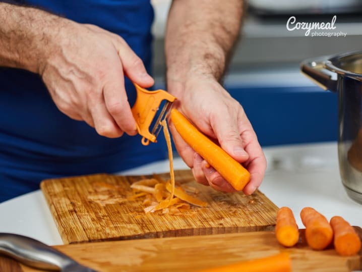 cutting carrots