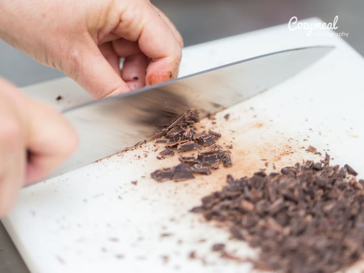 cutting chocolate