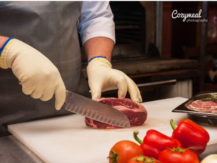 cutting meat