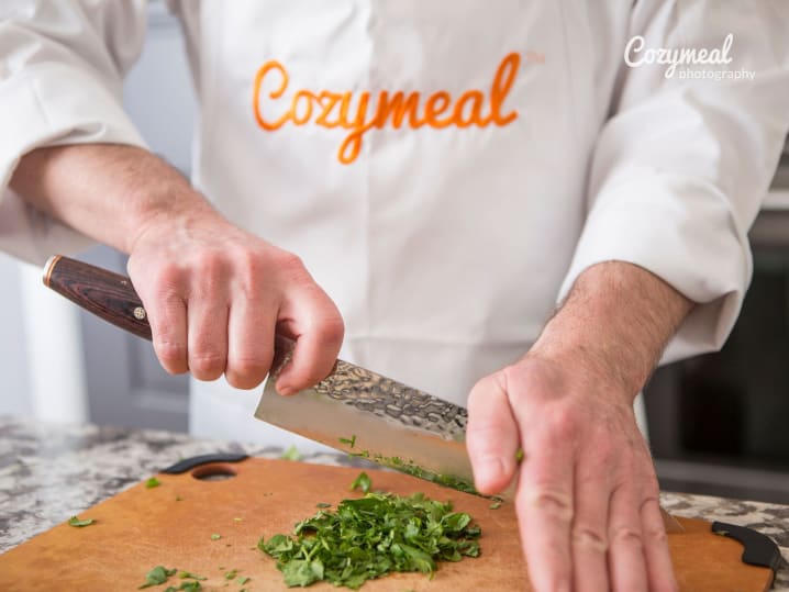 cutting parsley