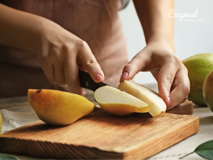 cutting pear