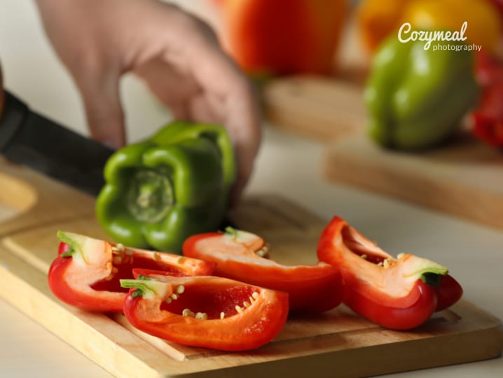 cutting pepper