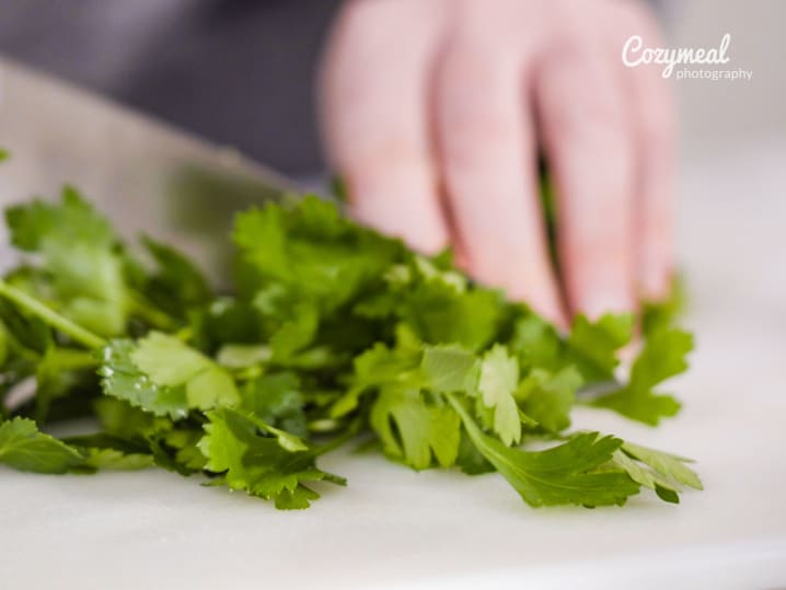 cutting herbs