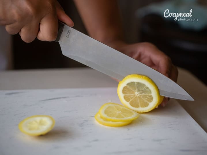 cutting lemon