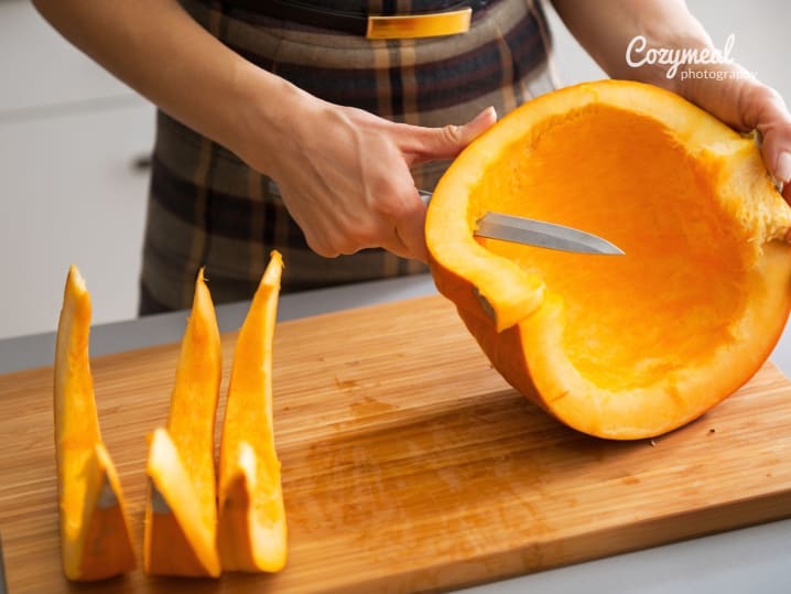 cutting pumpkin