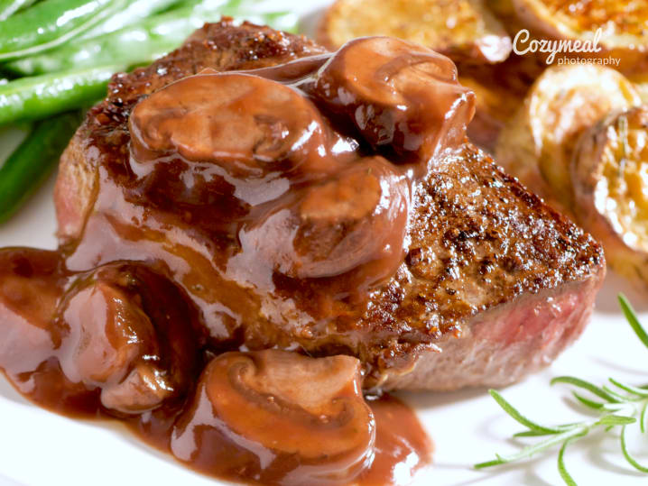 filet of beef with mushroom sauce