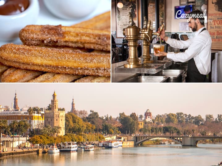 seville private tour   hero image with churros and beer