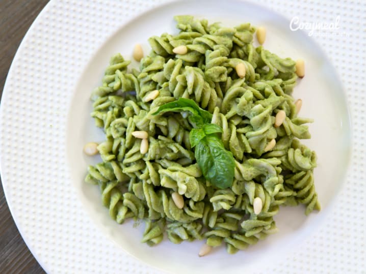 fresh pasta with pesto