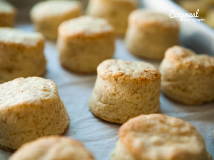 freshly baked scones on a tray