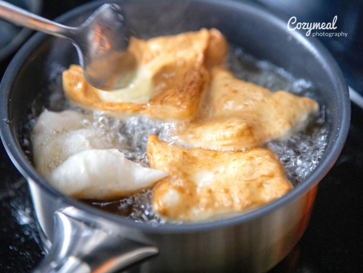 frying beignets
