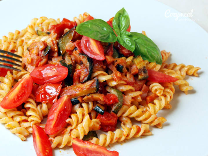 fusilli pasta with vegetables