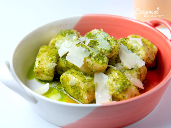 gnocchi pesto with parmesan