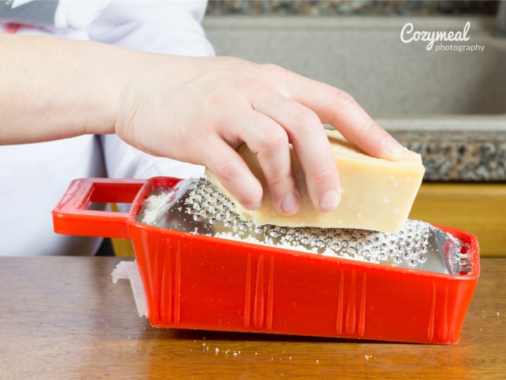 grating Parmesan