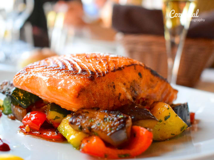 grilled salmon with ratatouille