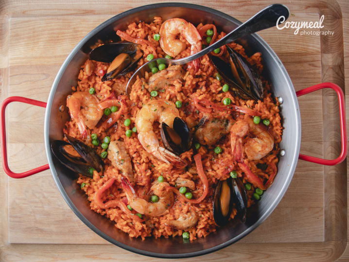 homemade Paella Valenciana