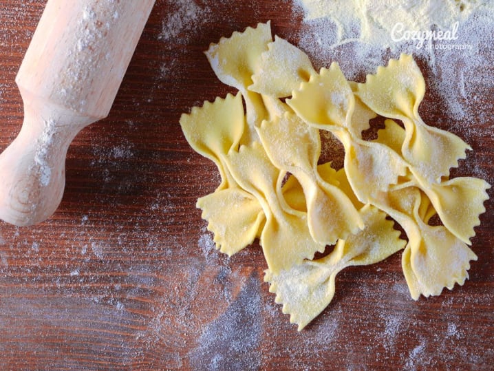 homemade farfalle pasta