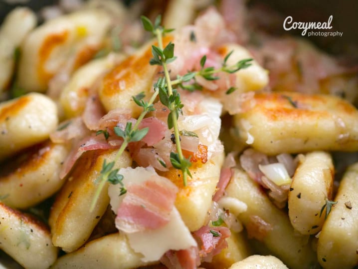 homemade gnocchi with pancetta