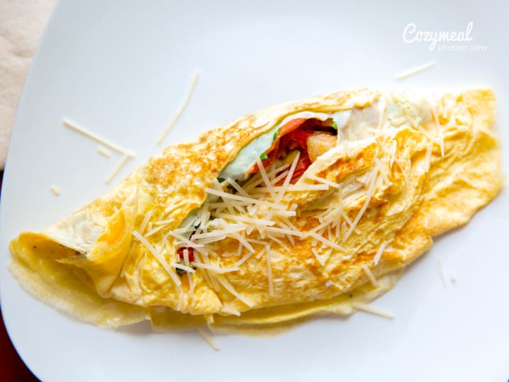 homemade omelette or omelet