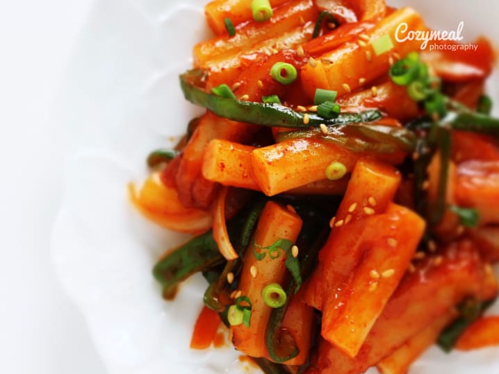 homemade soft rice cakes or teokbokki