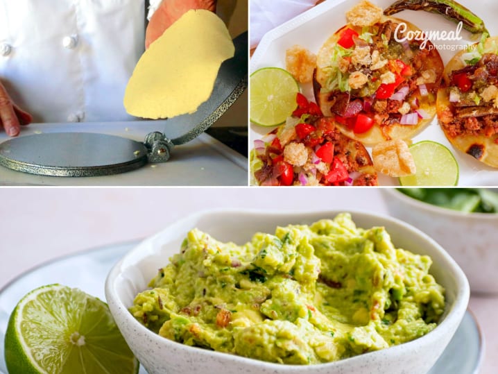 homemade tortillas, Campechano and guacamole