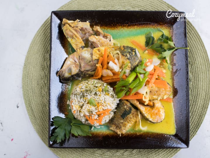 indonesian fish with carrots and papaya