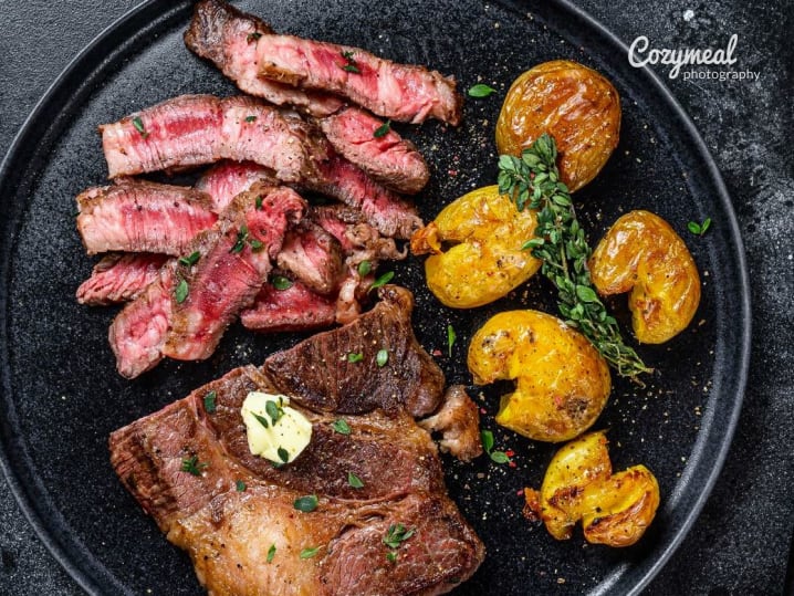 italian ribeye with potatoes