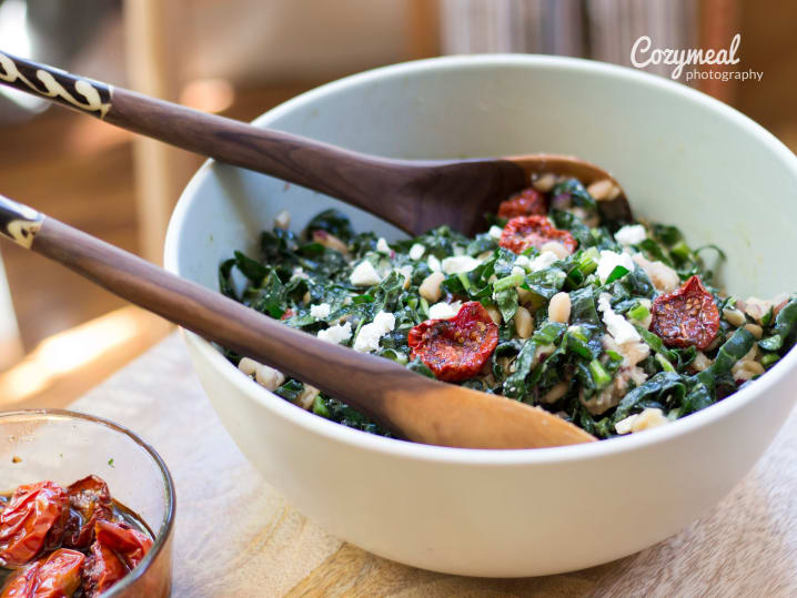 kale feta and chickpea salad