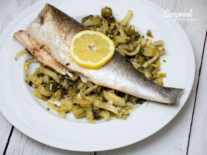 katie branzino with fennel parsley and wine